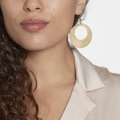 Boucles D'oreilles Pendantes Acier Doré Rohan-Histoire d'Or Discount