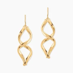 Histoire d'Or Boucles D'oreilles Pendantes Merone Vagues Or Jaune