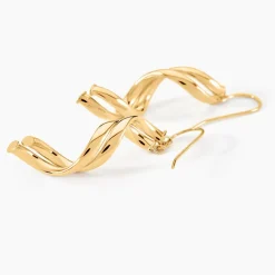 Histoire d'Or Boucles D'oreilles Pendantes Merone Vagues Or Jaune