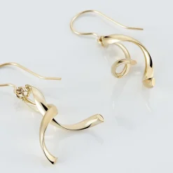Histoire d'Or Boucles D'oreilles Pendantes Merone Vagues Or Jaune