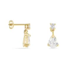 Boucles D'oreilles Pendantes Naellya Plaqué Or Oxyde De Zirconium-Histoire d'Or Discount