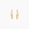 Histoire d'Or Boucles D'oreilles Pendantes Bartolomea Feuille Or Jaune