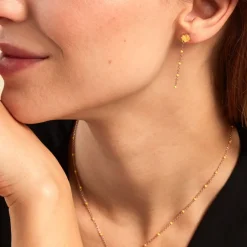 Boucles D'oreilles Pendantes Mimosa Argent Rose-Histoire d'Or Clearance