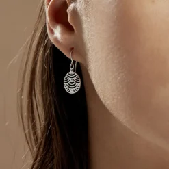 Histoire d'Or Boucles D'oreilles Pendantes Naelia Argent Blanc