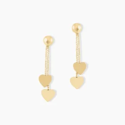 Boucles D'oreilles Pendantes Anne-maudae Pendantes Coeurs Or Jaune-Histoire d'Or Clearance