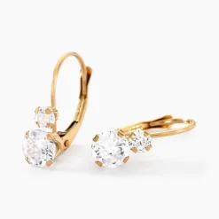 Boucles D'oreilles Pendantes Gulbeyaz Or Jaune Oxyde De Zirconium-Histoire d'Or Outlet