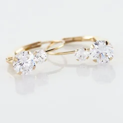 Boucles D'oreilles Pendantes Gulbeyaz Or Jaune Oxyde De Zirconium-Histoire d'Or Outlet