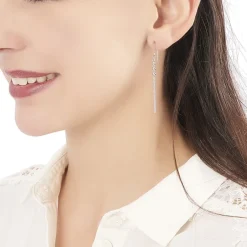 Boucles D'oreilles Pendantes Melodie Argent Blanc-Histoire d'Or Outlet