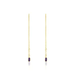Histoire d'Or Boucles D'oreilles Pendantes Iris Or Jaune Améthyste Topaze