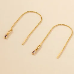 Histoire d'Or Boucles D'oreilles Pendantes Iris Or Jaune Améthyste Topaze