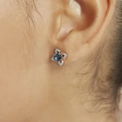 Histoire d'Or Boucles D'oreilles Pendantes Haia Or Rose Topaze Et Oxyde De Zirconium