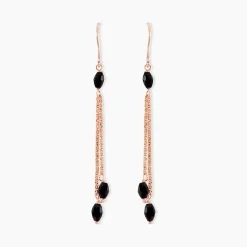 Histoire d'Or Boucles D'oreilles Pendantes Diamantine Argent Rose Pierre De Synthese