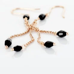 Histoire d'Or Boucles D'oreilles Pendantes Diamantine Argent Rose Pierre De Synthese