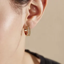 Histoire d'Or Boucles D'oreilles Pendantes Marie-baptistine Plaqué Or Oxyde