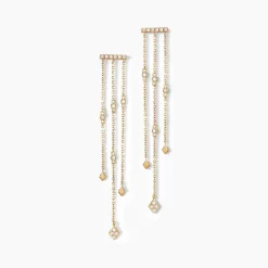 Histoire d'Or Boucles D'oreilles Pendantes Eclat D'etoile Or Jaune Oxyde