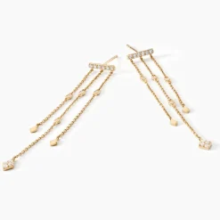 Histoire d'Or Boucles D'oreilles Pendantes Eclat D'etoile Or Jaune Oxyde