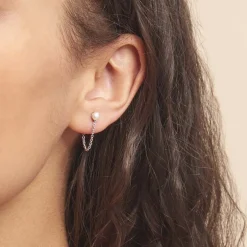 Boucles D'oreilles Pendantes Argent Blanc Leent Perles De Culture-Histoire d'Or Discount