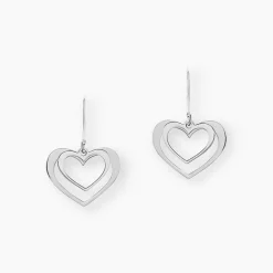Histoire d'Or Boucles D'oreilles Pendantes Clarra Argent Blanc