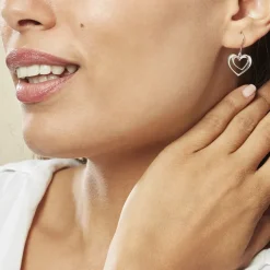 Histoire d'Or Boucles D'oreilles Pendantes Clarra Argent Blanc