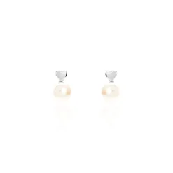 Histoire d'Or Boucles D'oreilles Pendantes Lorella Argent Blanc Perle De Culture