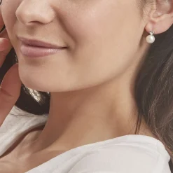 Histoire d'Or Boucles D'oreilles Pendantes Lorella Argent Blanc Perle De Culture