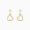 Histoire d'Or Boucles D'oreilles Pendantes Daria C艙ur Or Jaune