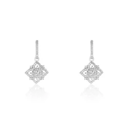 Histoire d'Or Boucles D'oreilles Pendantes Rosée Or Blanc Diamant