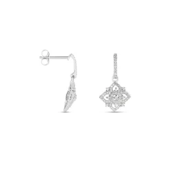 Histoire d'Or Boucles D'oreilles Pendantes Rosée Or Blanc Diamant