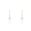 Histoire d'Or Boucles D'oreilles Pendantes Baroque Or Jaune Perles De Culture