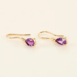 Histoire d'Or Boucles D'oreilles Pendantes Kalyne Or Jaune Amethyste