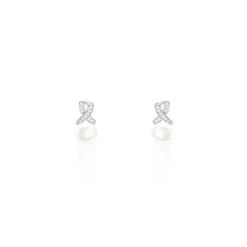 Boucles D'oreilles Pendantes Sathine Argent  Perle De Culture Et Oxyde-Histoire d'Or Sale