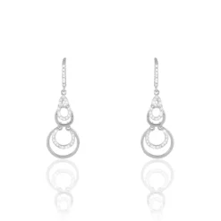 Boucles D'oreilles Pendantes Greta Argent Blanc-Histoire d'Or Hot