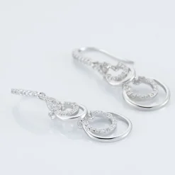 Boucles D'oreilles Pendantes Greta Argent Blanc-Histoire d'Or Hot