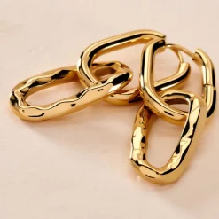 Histoire d'Or Boucles D'oreilles Pendantes Gold Aura Acier Jaune