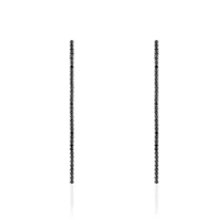 Boucles D'oreilles Pendantes Lou-anne Argent Blanc Oxyde Noir-Histoire d'Or Clearance