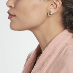 Histoire d'Or Boucles D'oreilles Pendantes Or Bicolore Eloisia Diamants