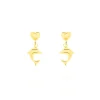 Histoire d'Or Boucles D'oreilles Pendantes Fulvie Coeurs Et Dauphin Or Jaune