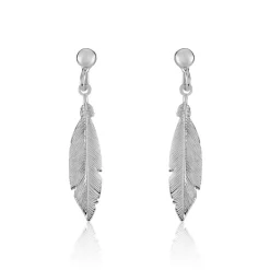 Histoire d'Or Boucles D'oreilles Pendantes Euriell Argent Blanc