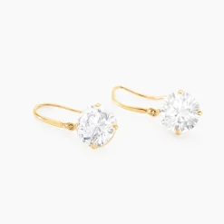 Boucles D'oreilles Pendantes Oxyde Rond Or Jaune Oxyde De Zirconium-Histoire d'Or Best