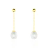 Boucles D'oreilles Pendantes Valera Or Jaune Perle De Culture-Histoire d'Or Hot