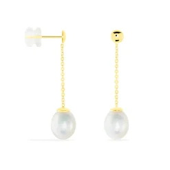 Boucles D'oreilles Pendantes Valera Or Jaune Perle De Culture-Histoire d'Or Hot