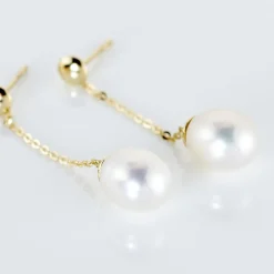 Boucles D'oreilles Pendantes Valera Or Jaune Perle De Culture-Histoire d'Or Hot