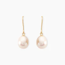 Boucles D'oreilles Pendantes Baroque Or Jaune Perle De Culture-Histoire d'Or Discount