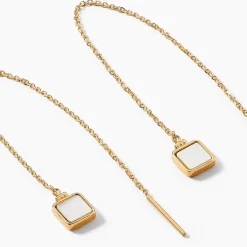 Boucles D'oreilles Pendantes Caron Or Jaune Nacre-Histoire d'Or Hot