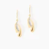 Histoire d'Or Boucles D'oreilles Pendantes Aube Or Bicolore Diamant