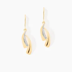 Histoire d'Or Boucles D'oreilles Pendantes Aube Or Bicolore Diamant