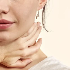 Histoire d'Or Boucles D'oreilles Pendantes Aube Or Bicolore Diamant