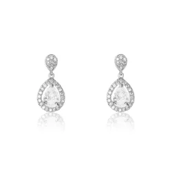 Boucles D'oreilles Pendantes Argent Blanc Zelie Oxyde De Zirconium-Histoire d'Or Online