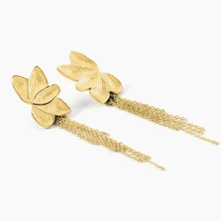 Histoire d'Or Boucles D'Oreilles Pendantes Thimea Acier Jaune Sans Pierre
