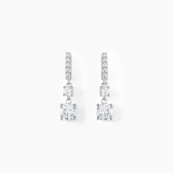 Histoire d'Or Boucles D'oreilles Pendantes Corianne Argent Blanc Oxyde De Zirconium